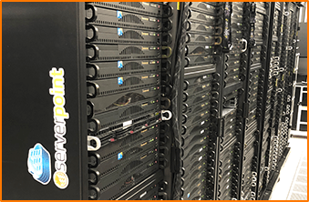 server racks full of dedicated bare metal servers
