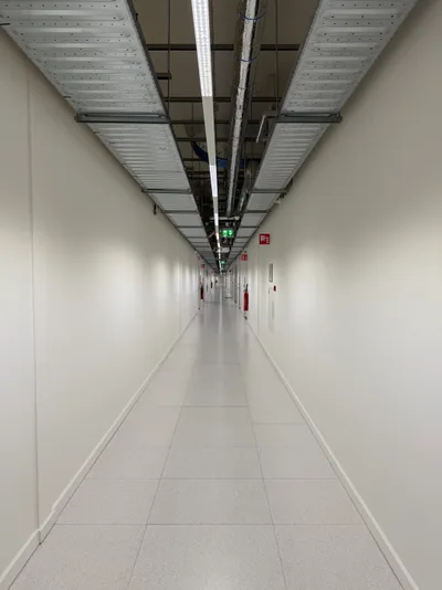 Data center corridor inside the facility