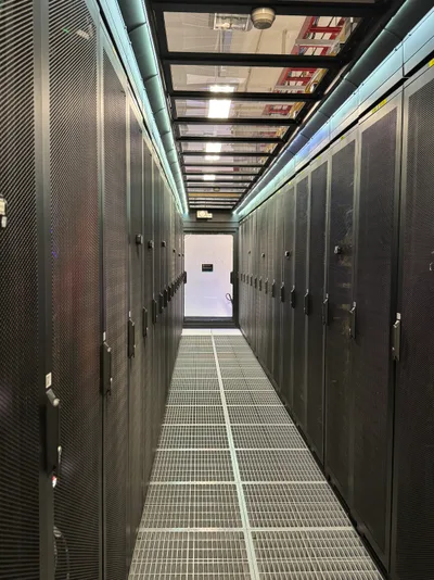 Server racks corridor inside Equinix SG3